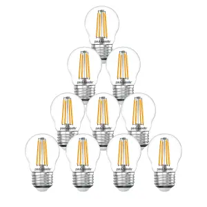 paul russells LED Filament Dimmable Golf Bulb, ES E27, 4.5W 470 Lumens, 40w Equivalent, 2700K Warm White, Pack of 10