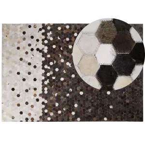 Cowhide Area Rug 160 x 230 cm Brown with Beige EYIM