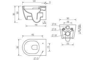 Aquarius Emma Rimless Wall Hung Toilet WC with Soft Close Seat