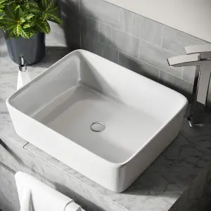 Nes Home 485 x 380 mm Rectangle Counter Top Basin Cloakroom Bathroom Sink