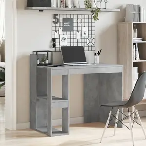 Berkfield Office Desk Concrete Grey 103.5x56.5x94 cm Engineered Wood