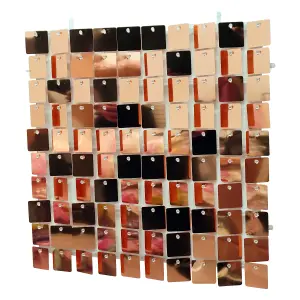 Rose Gold Shimmer Sequin Wall Panels Backdrop, 30cm x 30cm