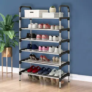 6 Tiers Shoe Rack Shoe Storage Organizer Shelf Space Saving Display Shelves