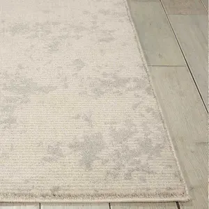 Ivory/Grey Abstract Luxurious Modern Easy to Clean Rug For Bedroom & Living Room-66 X 229cm (Runner)