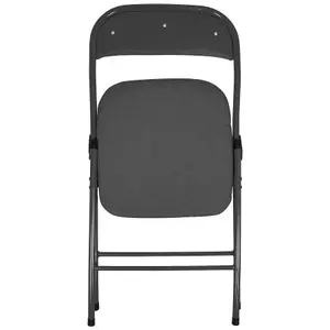 Fabric Padded Metal Folding Chair - Black