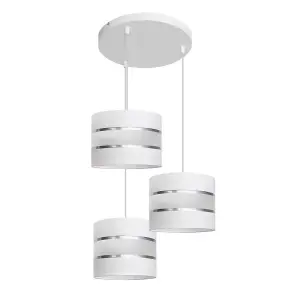 Luminosa Helen Cluster Pendant Ceiling Light White, Silver 35cm