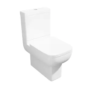 Premium CLOSED BACK Toilet Set (Madrid) - Rimless Pan - Cistern - Soft Close Seat - Includes Chrome Flush Button