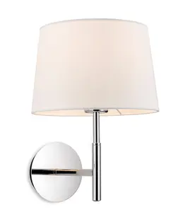 Luminosa Seymour Classic Switched Wall Lamp Chrome with Cream Shade