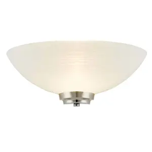 Luminosa Welles 1 Light Indoor Wall Uplighter White, Satin Chrome, E27