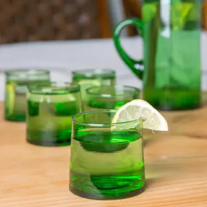 Nicola Spring - Merzouga Recycled Glass Tumblers - 200ml - Green - Pack of 6