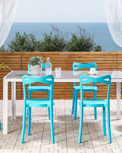 Set of 6 Garden Chairs CAMOGLI Turquoise