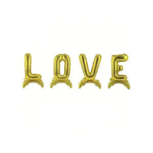 Realmax Love Foil Balloon Set Gold (One Size)