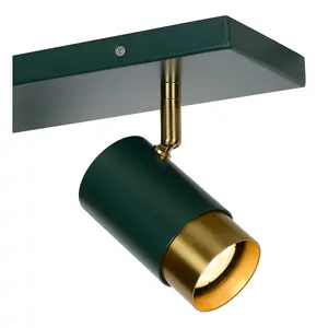 Lucide Floris Modern Twin Ceiling Spotlight - 2xGU10 - Green