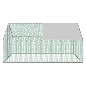 KCT Large Walk-In Chicken Run / Duck Pen - 4 x 3m - Outdoor Garden Pet/Dog Enclosure Kennel Hen Coop - Galvanised