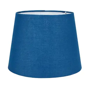 ValueLights Aspen Modern Small Tapered Table Floor Lamp Light Shade with Blue Fabric Finish