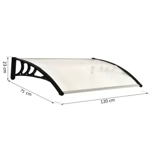 Outsunny Outdoor Window Door Canopy Fixed Awning Porch UV Water Cover White