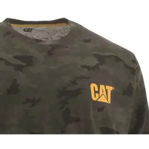 Caterpillar - Trademark Banner Long Sleeve T-Shirt - Green - Tee Shirt - L