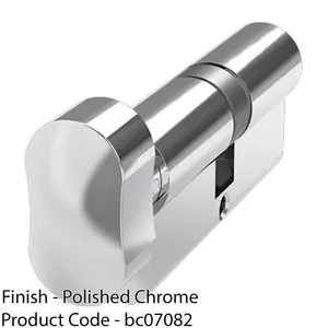 Chrome EURO Profile 6 Pin Cylinder & Thumbturn 35/35mm - Front Door Barrell Lock