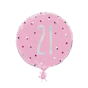 Unique Party Glitz Prismatic Age Foil Balloon Pink (100)