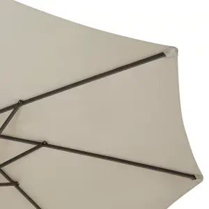 Double Canopy Garden Parasol 2.7 x 4.6 m Light Beige SIBILLA