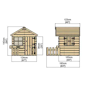 Rebo Orchard 4FT x 4FT Children's Wooden Garden Playhouse - Swift