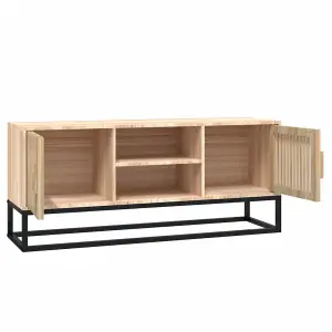 Berkfield TV Cabinet 105x30x45 cm Engineered Wood and Iron