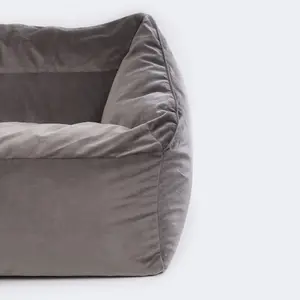 icon Cecilia Bean Bag Sofa Charcoal Grey Giant Velvet Bean Bag Chair