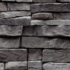 Arrou Slate Stone effect Brick Smooth Wallpaper Sample