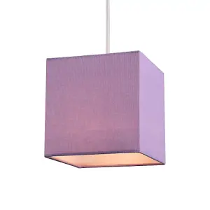 Contemporary and Stylish Soft Lilac Linen Fabric Square 16cm Lamp Shade