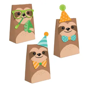 Creative Party Sloth Paper Gift Bag (Pack of 8) Multicoloured (One Size)