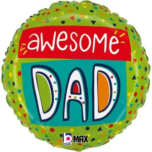 Oaktree Awesome Dad Confetti Foil Balloon Multicoloured (One Size)