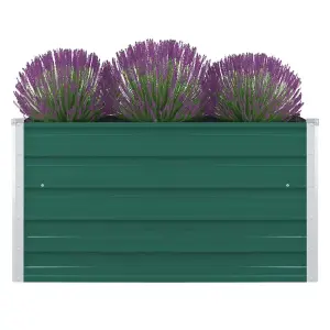 Berkfield Raised Garden Bed 100x100x45 cm Galvanised Steel Green