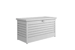 Biohort High Quality 4.5ft x 2ft LeisureTime Box 130 Garden Metal Storage - Metallic Silver