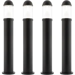 4 PACK Outdoor Bollard Post Light - 20W CCT LED Module - Textured Black Finish