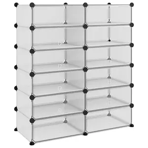 Berkfield Shoe Rack Transparent 94.5x36.5x106 cm PP