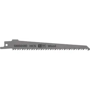 5-Pack 150mm HCS Reciprocating Saw Blades with 6 TPI for Wood Cutting