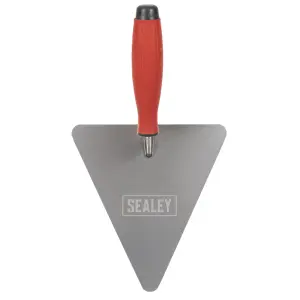 Sealey Stainless Steel Triangular Brick Trowel Rubber Handle 180mm Soft Grip