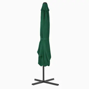 Berkfield Outdoor Parasol with Steel Pole 250x250 cm Green