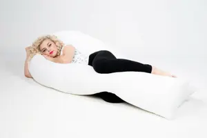 U Shaped Pillow 9FT Hollowfiber Filled Orthopedic Maternity Pregnency Long Full Body Support U Pillow (9 FT)