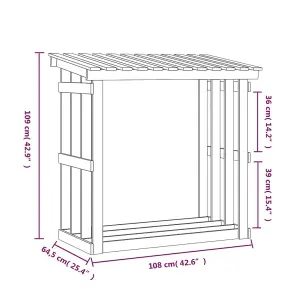 Berkfield Firewood Rack 108x64.5x109 cm Solid Wood Pine