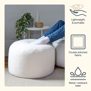 icon Natalia Borg Armchair Bean Bag and Pouffe Set Natural Giant Bean Bag Chair