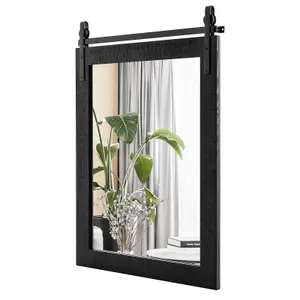 Costway Wall Mounted Mirror Vanity Make Up Farmhouse Wall Mirror Rectangle Decorative Mirror