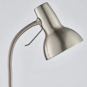 Anson Lighting Aldo Floor light finished in Satin nickel plate and gloss white