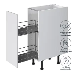 GoodHome Pebre Grey 30cm Pull-out storage