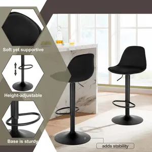 Kovary Swivel Adjustable Height Stool (Set of 2) Black