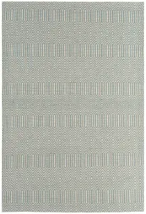 Teal Handmade Modern Wool Easy to Clean Geometric Rug For Dining Room Bedroom And Living Room-200cm X 300cm