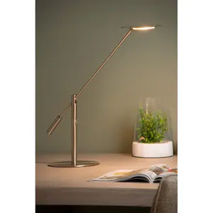 Lucide Anselmo Modern Desk Lamp - LED Dim. - 1x9W 3000K - Satin Chrome