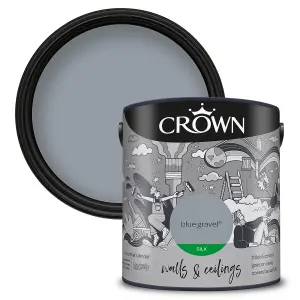 Crown Walls & Ceilings Silk Emulsion Paint Blue Gravel - 2.5L