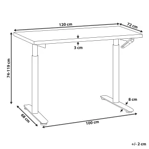 Adjustable Desk Manual Dark Wood DESTINAS