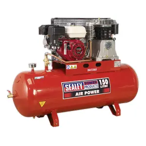 Sealey Air Compressor 150L Belt Drive Petrol Engine 6.5hp SA1565